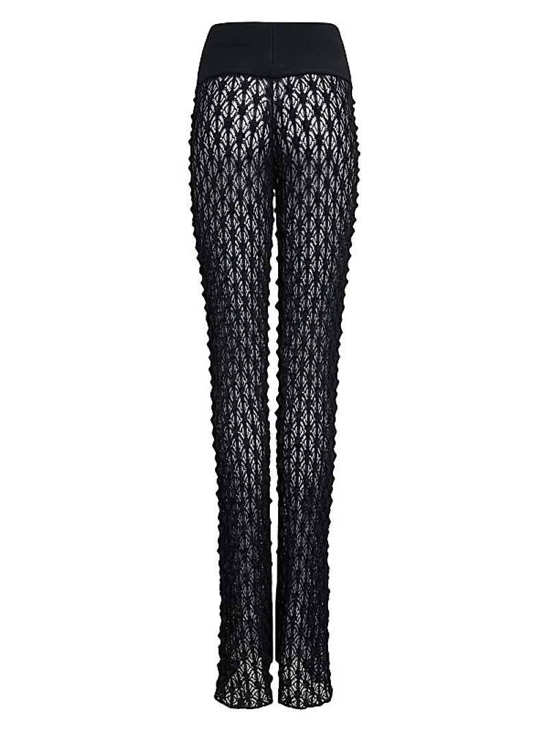 Sheer Stretch Flared Pants