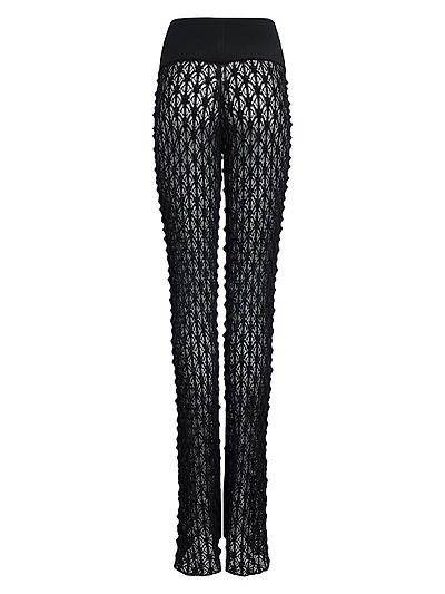 Sheer Stretch Flared Pants