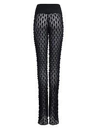 Sheer Stretch Flared Pants