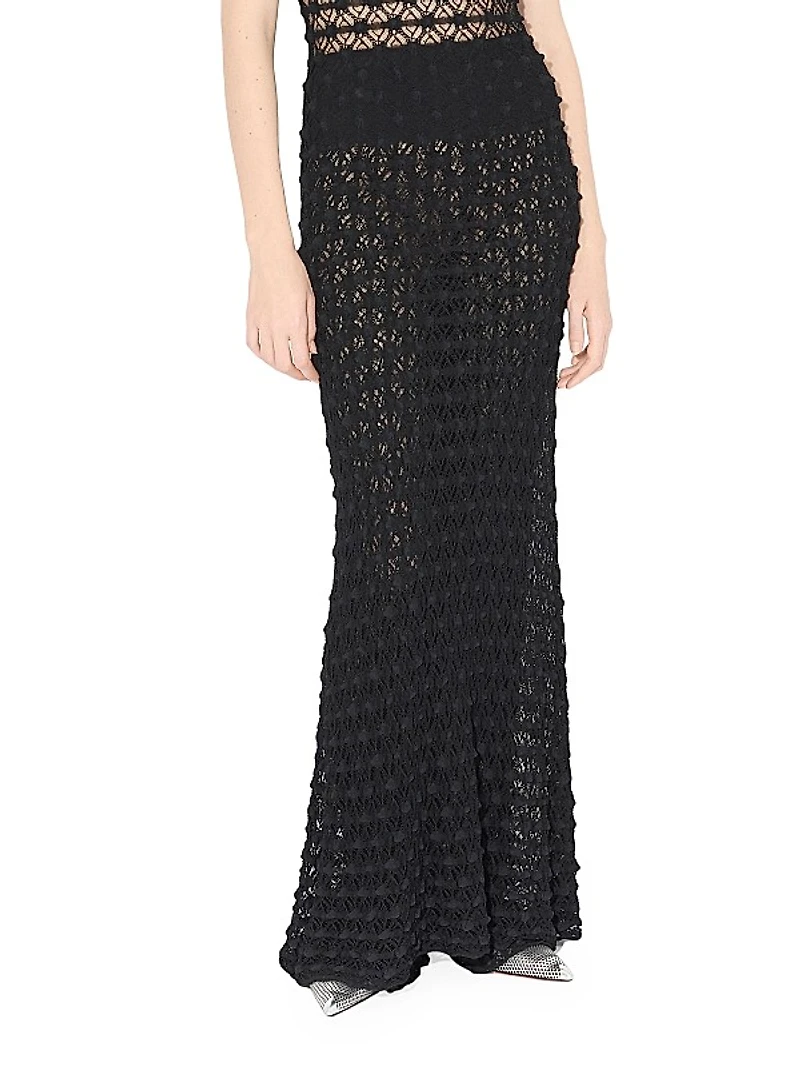 Sheer Stretch Flared Pants