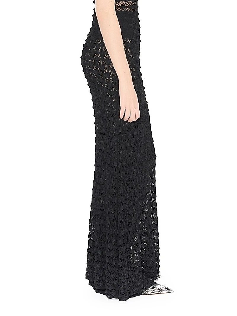 Sheer Stretch Flared Pants