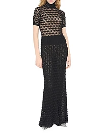 Sheer Stretch Flared Pants