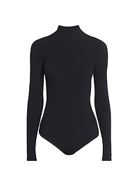 Mock Turtleneck Rib-Knit Bodysuit