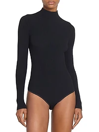 Mock Turtleneck Rib-Knit Bodysuit