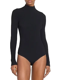 Mock Turtleneck Rib-Knit Bodysuit