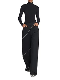 Mock Turtleneck Rib-Knit Bodysuit