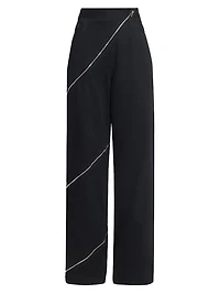 Stretch Virgin Wool Spiral Zip Pants