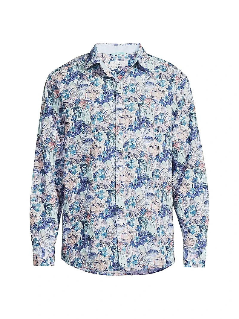 Nova Wave Amalfi Gardens Floral Stretch-Cotton Shirt