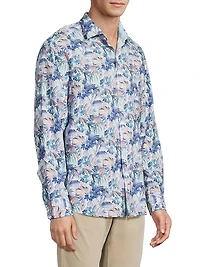 Nova Wave Amalfi Gardens Floral Stretch-Cotton Shirt