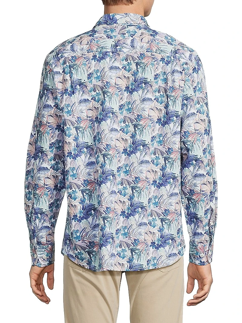 Nova Wave Amalfi Gardens Floral Stretch-Cotton Shirt