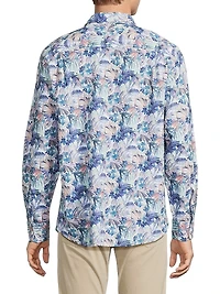 Nova Wave Amalfi Gardens Floral Stretch-Cotton Shirt
