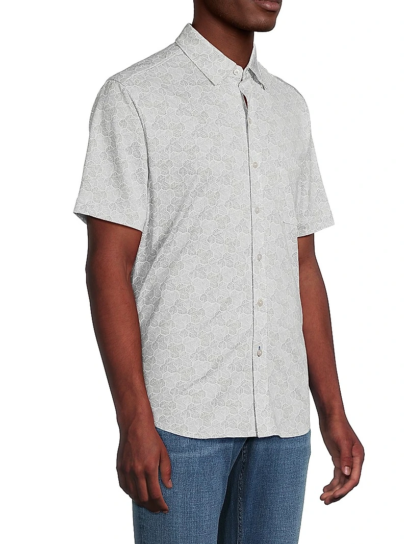 San Lucio Geometric Tri-Leaf Shirt