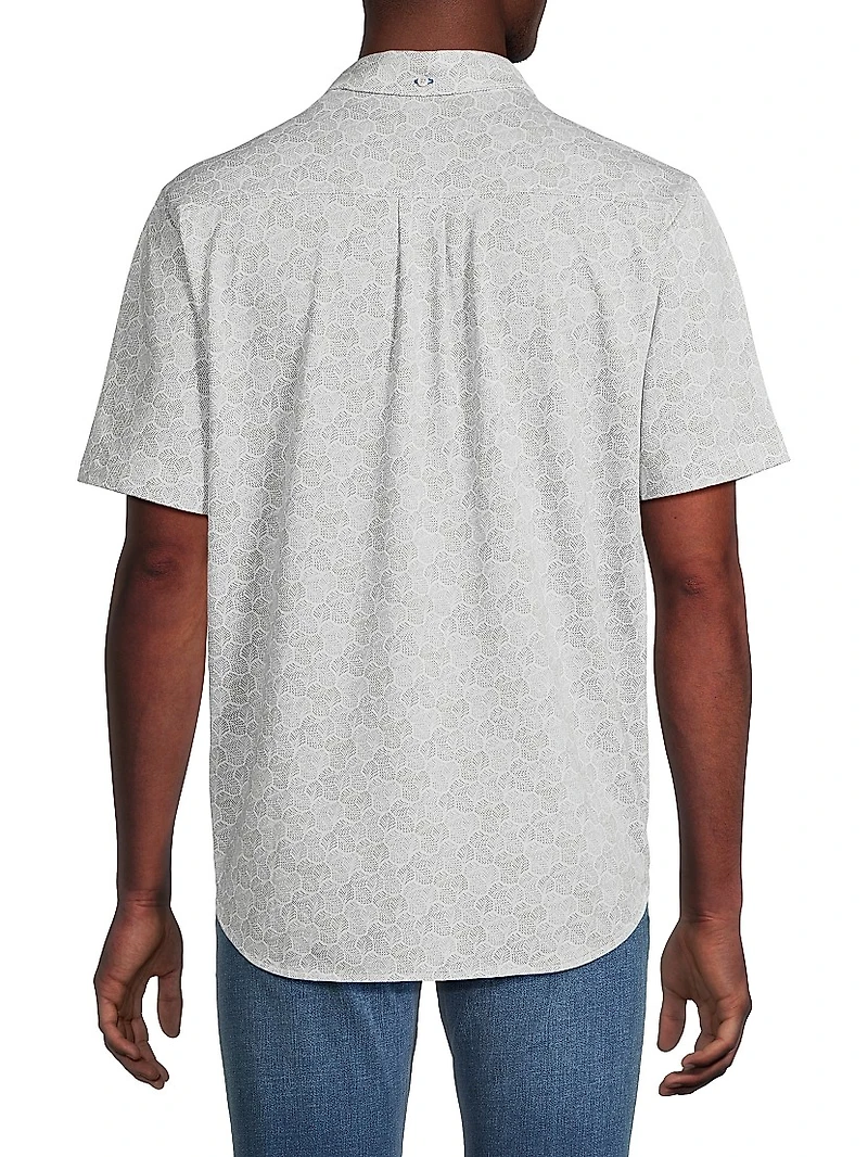 San Lucio Geometric Tri-Leaf Shirt