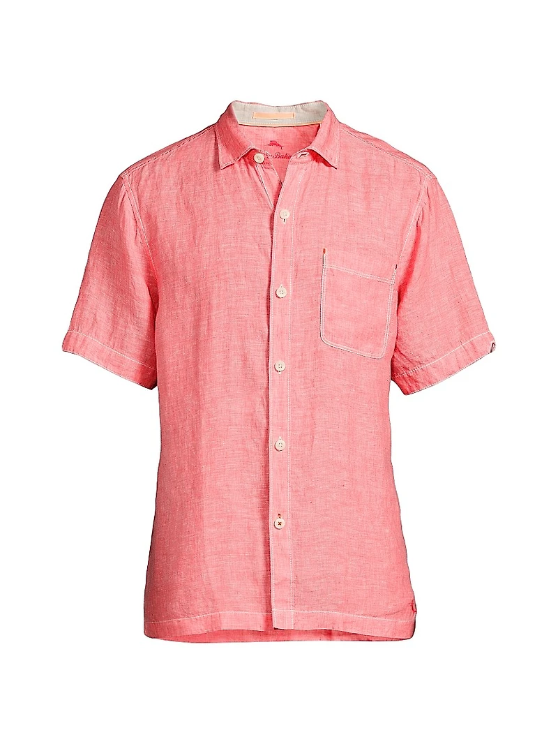 Paradise Breezer Linen Button-Front Shirt
