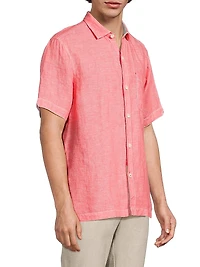 Paradise Breezer Linen Button-Front Shirt