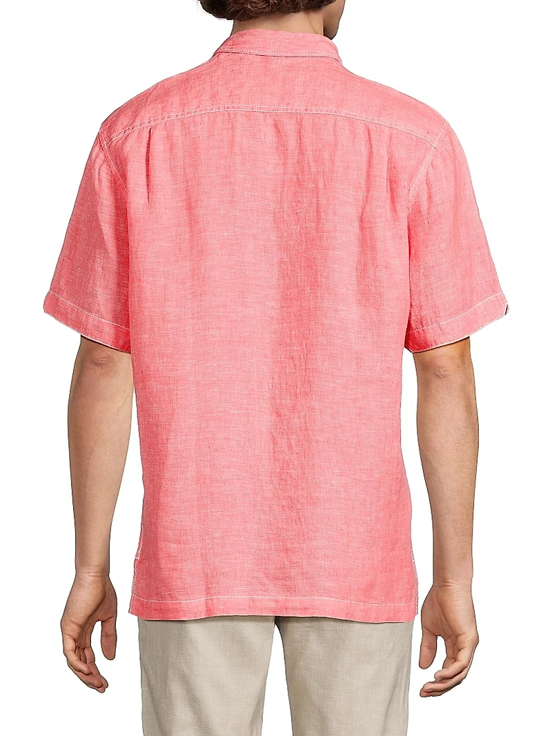 Paradise Breezer Linen Button-Front Shirt