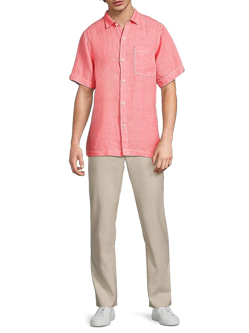 Paradise Breezer Linen Button-Front Shirt