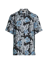 Ravello Blooms Silk Short-Sleeve Shirt