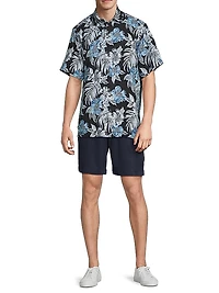 Ravello Blooms Silk Short-Sleeve Shirt