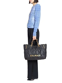 Trompe L'oeil Denim Button-Front Cardigan