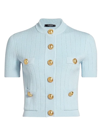 Buttoned Pocket Knit Cardigan
