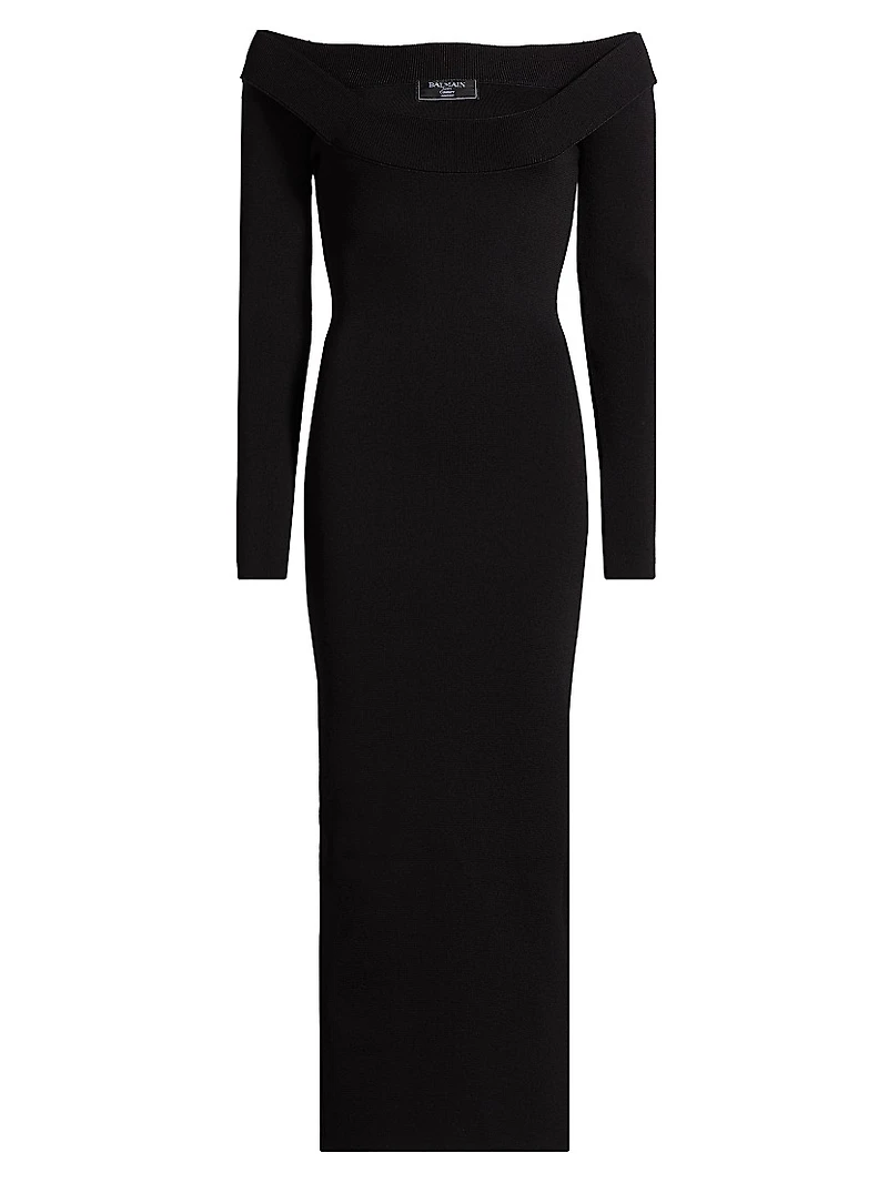 Off-The-Shoulder Knit Midi-Dress