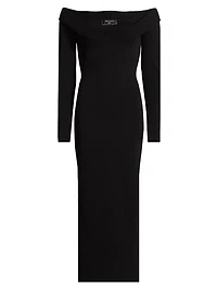 Off-The-Shoulder Knit Midi-Dress