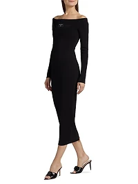 Off-The-Shoulder Knit Midi-Dress