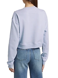 Button-Embellished Logo Cotton Sweatshirt