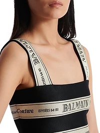 Logo Striped Jacquard Crop Top