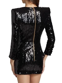 Sequined Double-Breasted Tuxedo Minidress