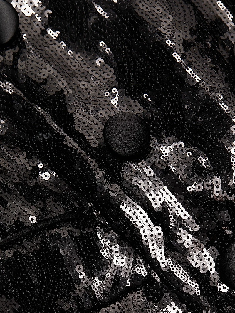 Sequined Double-Breasted Tuxedo Minidress