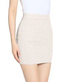 Glitter Monogram Knit Miniskirt