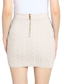 Glitter Monogram Knit Miniskirt
