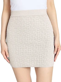 Glitter Monogram Knit Miniskirt