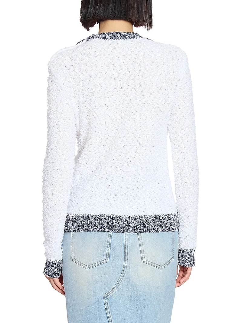 Tweed Trompe L'oeil Crewneck Sweater