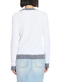 Tweed Trompe L'oeil Crewneck Sweater