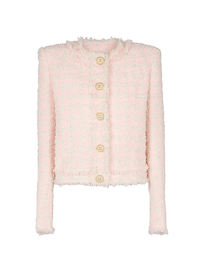 Collarless Tweed Jacket