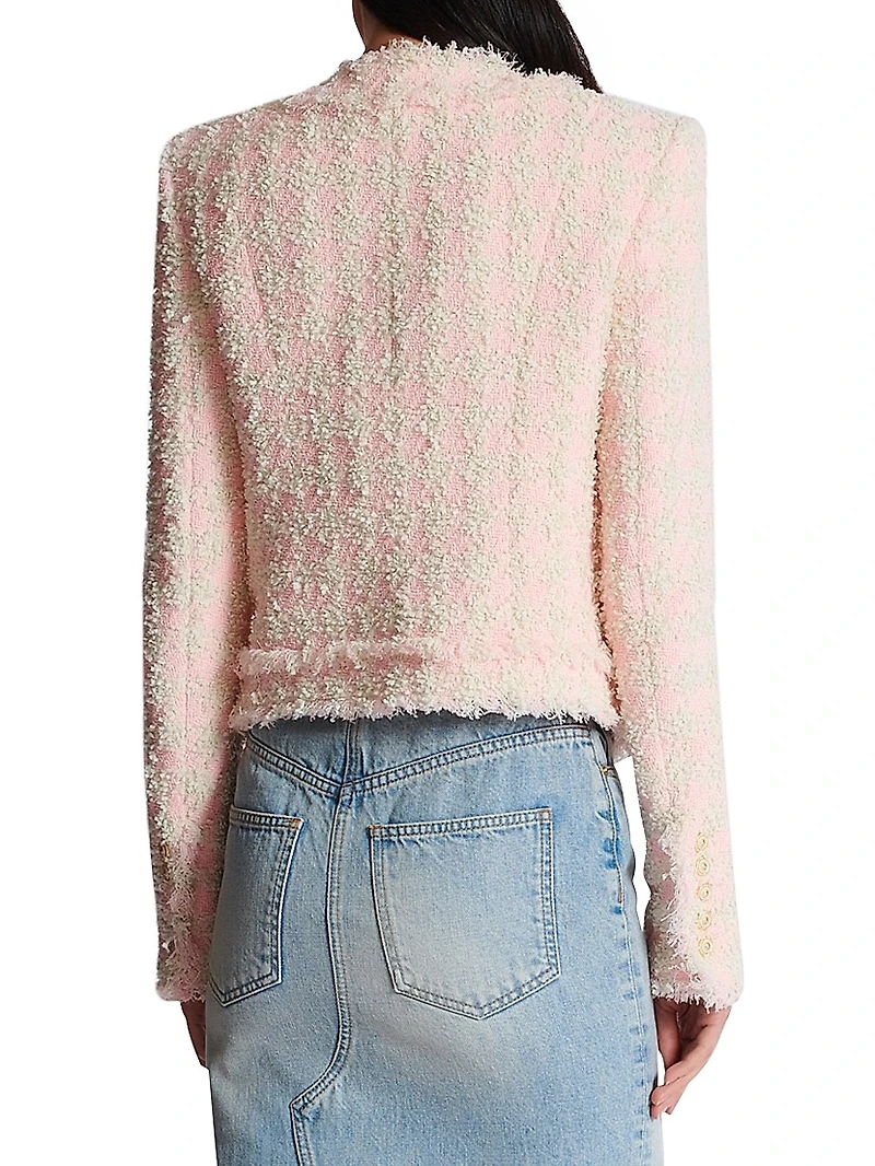 Collarless Tweed Jacket