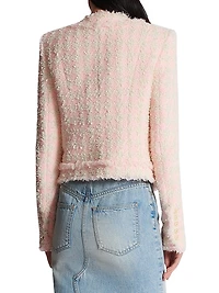 Collarless Tweed Jacket