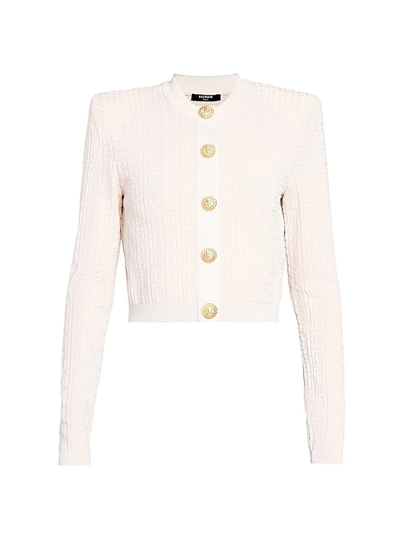 Monogram Knit Crop Cardigan