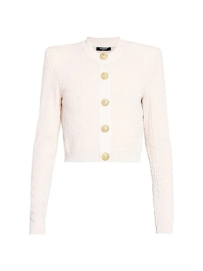 Monogram Knit Crop Cardigan