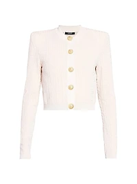 Monogram Knit Crop Cardigan