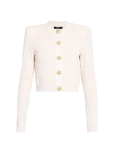 Monogram Knit Crop Cardigan