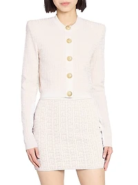 Monogram Knit Crop Cardigan