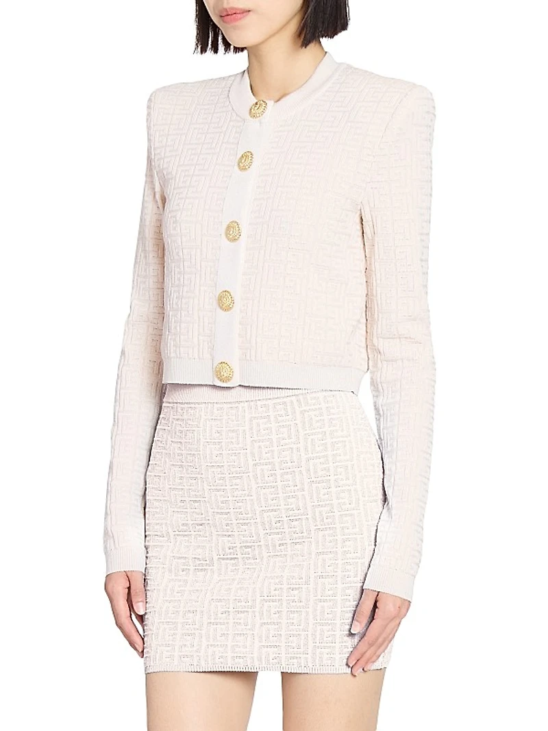 Monogram Knit Crop Cardigan