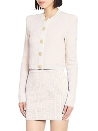 Monogram Knit Crop Cardigan