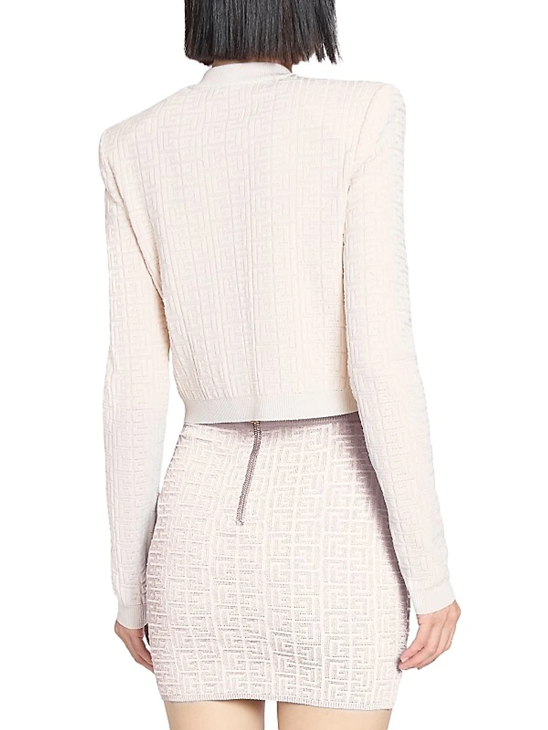 Monogram Knit Crop Cardigan