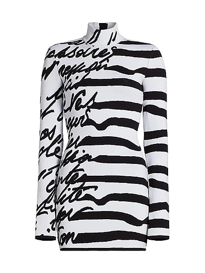 Love Letter Striped Knit Minidress