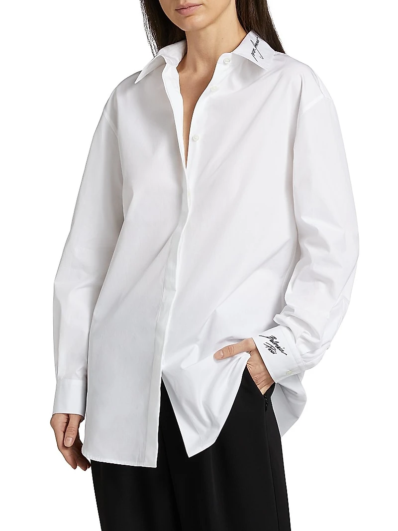 Love Letter Embroidered Cotton Shirt